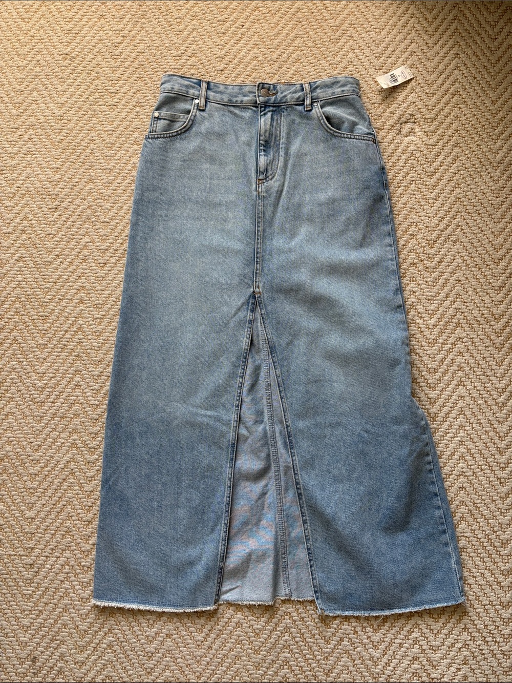 Anthropologie Pilcro The Madi Front Slit Denim Skirt Light Wash Size 8, NWT - Picture 4 of 9